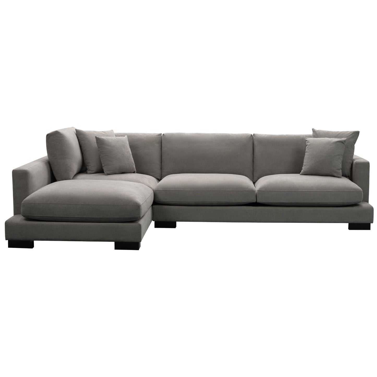 Royalty 3 Seater Sofa Fabric Uplholstered Left Chaise Lounge Couch - Grey - Cosy Abode