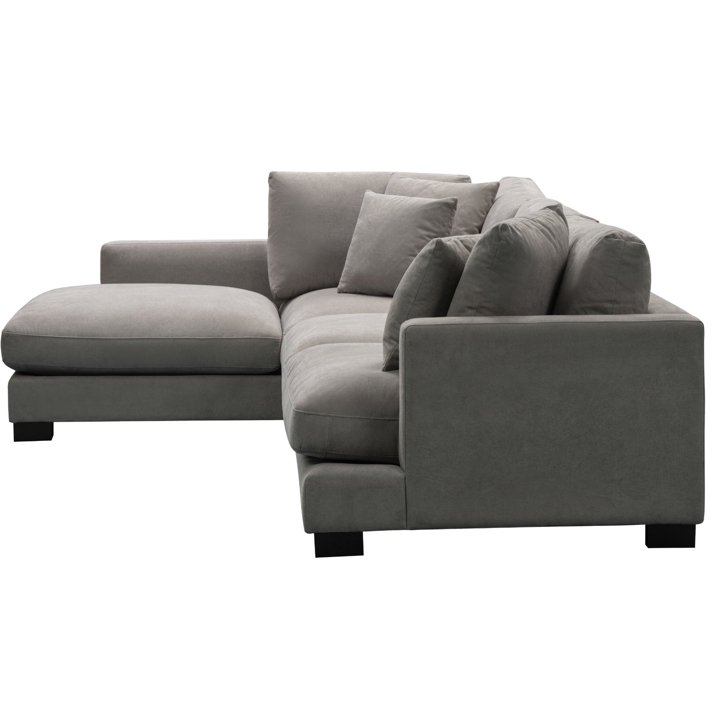 Royalty 3 Seater Sofa Fabric Uplholstered Left Chaise Lounge Couch - Grey - Cosy Abode