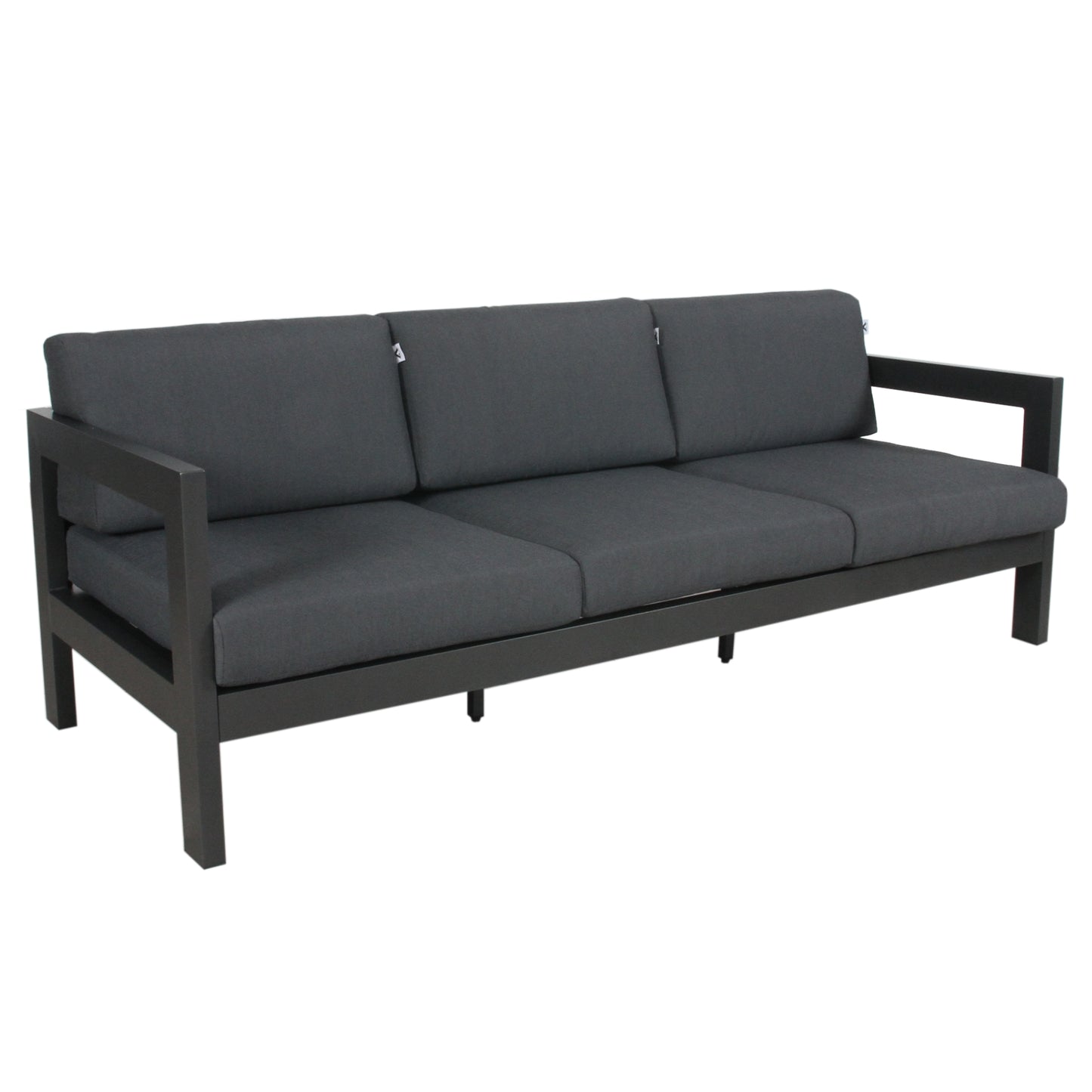 Outie 3 Seater Outdoor Sofa Lounge Aluminium Frame Charcoal - Cosy Abode