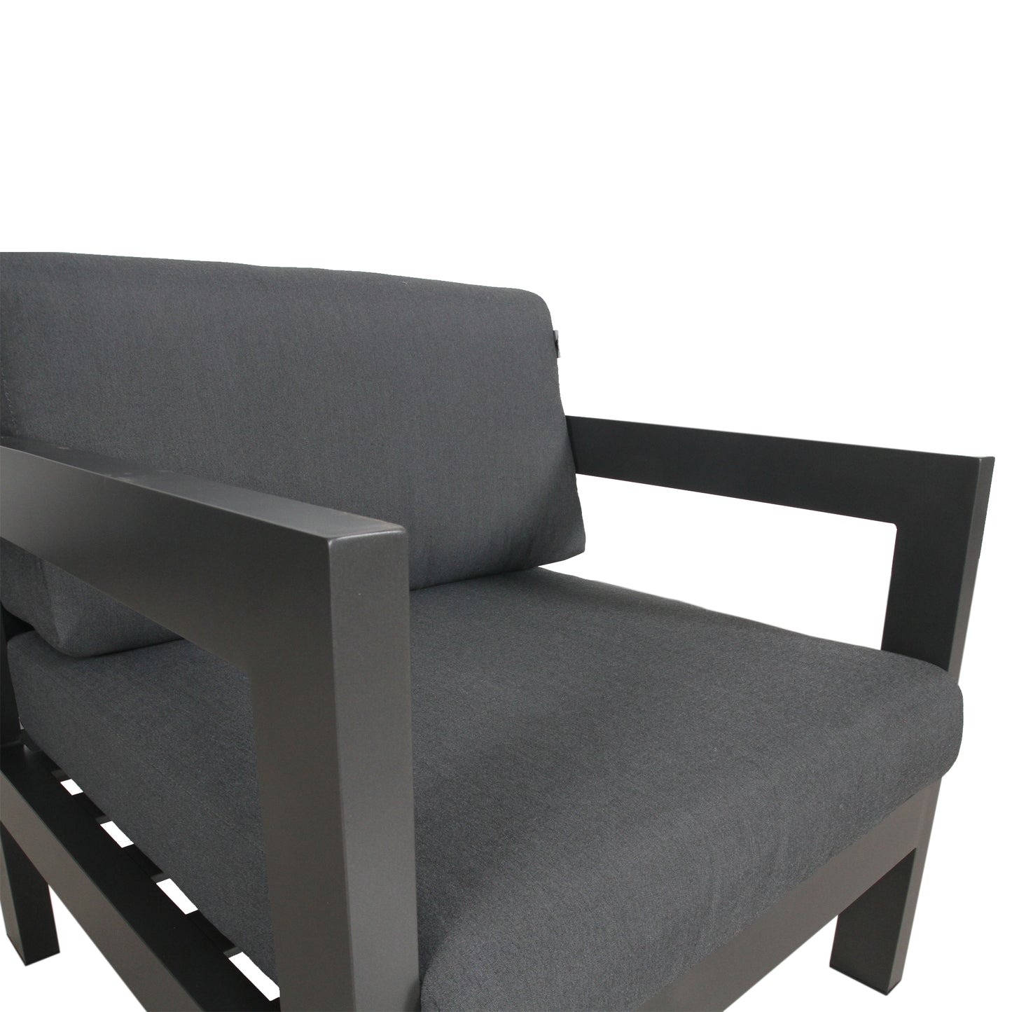 Outie 3pc Set 1+1+2 Seater Outdoor Sofa Lounge Aluminium Frame Charcoal - Cosy Abode