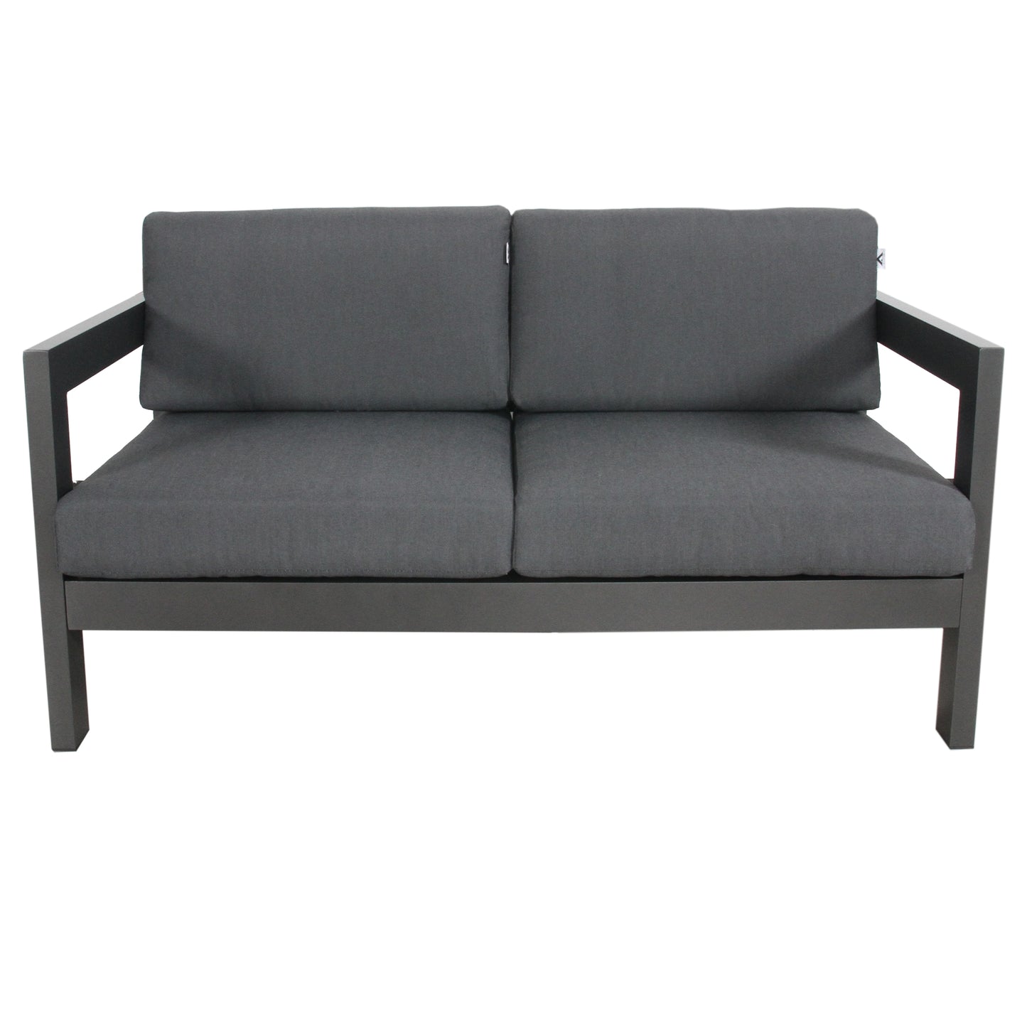 Outie 2pc Set 2+3 Seater Outdoor Sofa Lounge Aluminium Frame Charcoal - Cosy Abode