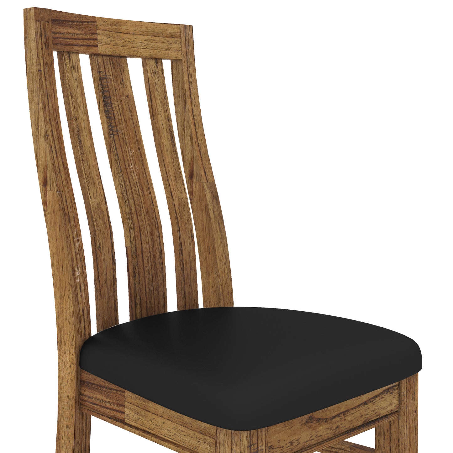 Birdsville PU Seat Dining Chair Set of 2 Solid Ash Wood Dining Furniture -Brown - Cosy Abode