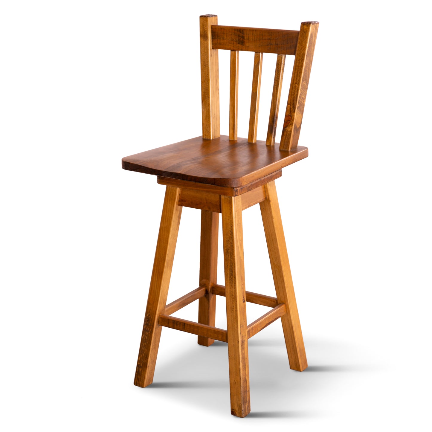 Teasel Bar Chair Stools Barstool Dining Solid Pine Timber Wood - Rustic Oak - Cosy Abode