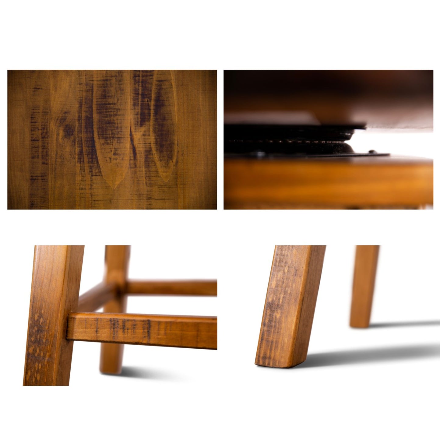 Teasel Bar Chair Stools Barstool Dining Solid Pine Timber Wood - Rustic Oak - Cosy Abode