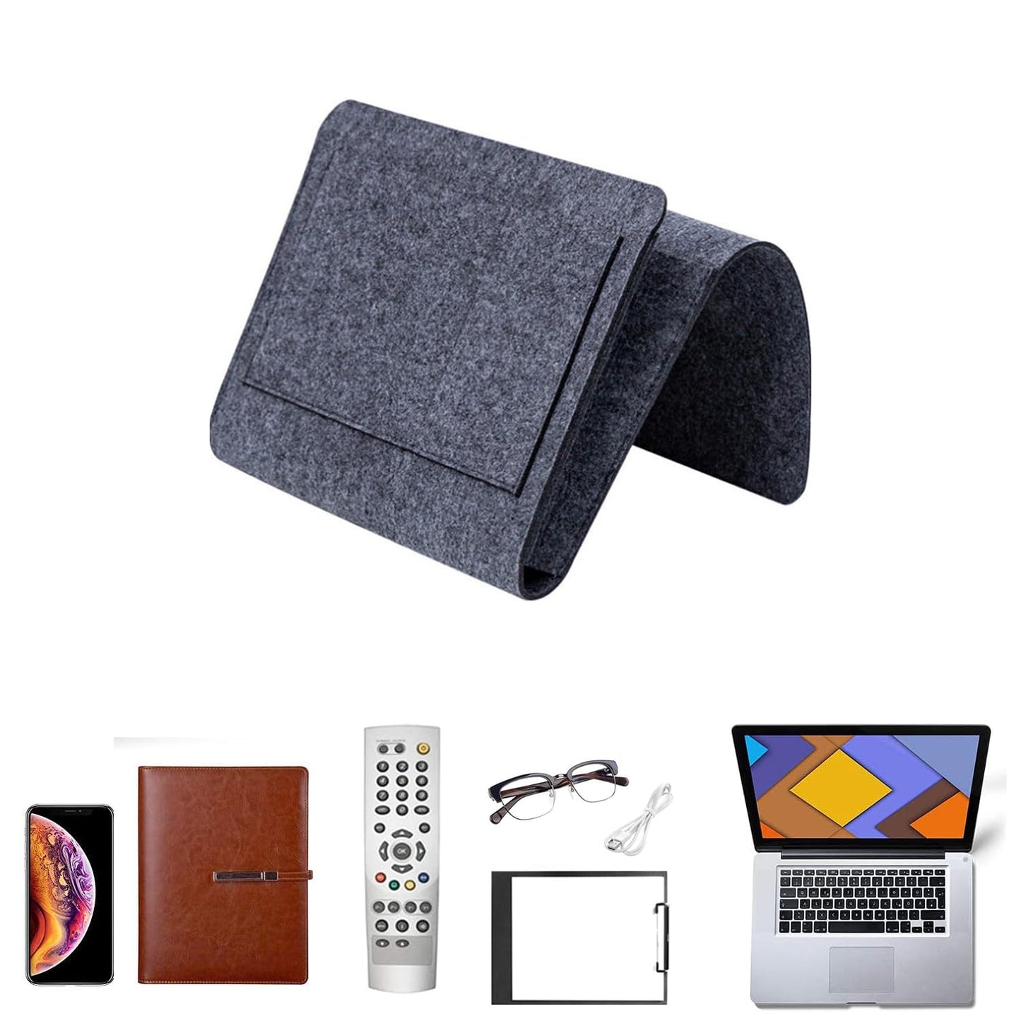 Bed Organiser Bed Caddy Sofa Organiser Bedside Organiser Book Magazines Organiser Dark Grey - Cosy Abode