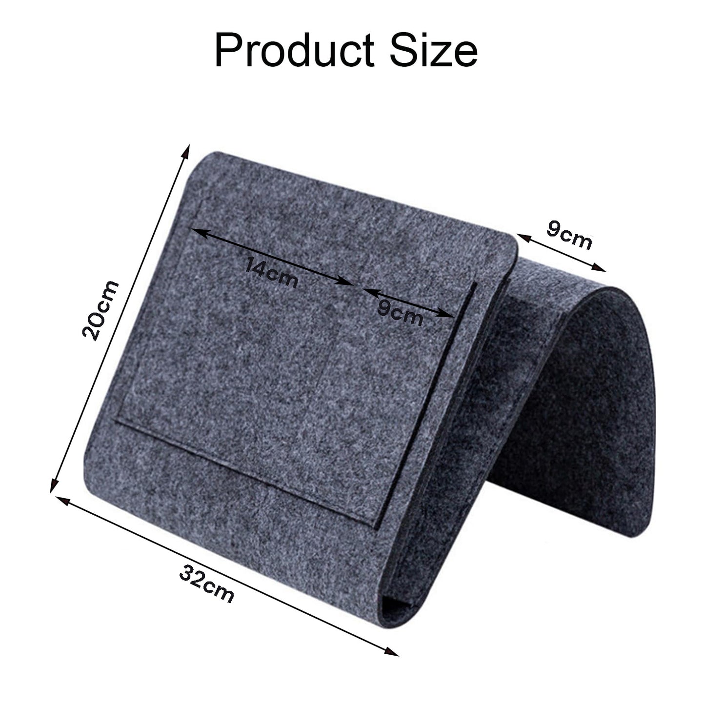 Bed Organiser Bed Caddy Sofa Organiser Bedside Organiser Book Magazines Organiser Dark Grey - Cosy Abode