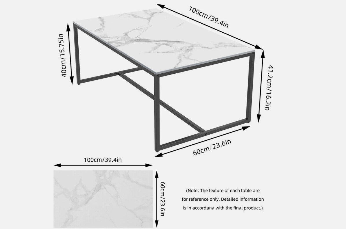 Interior Ave - Monaco Rectangle Coffee Table - White Marble Stone - Cosy Abode