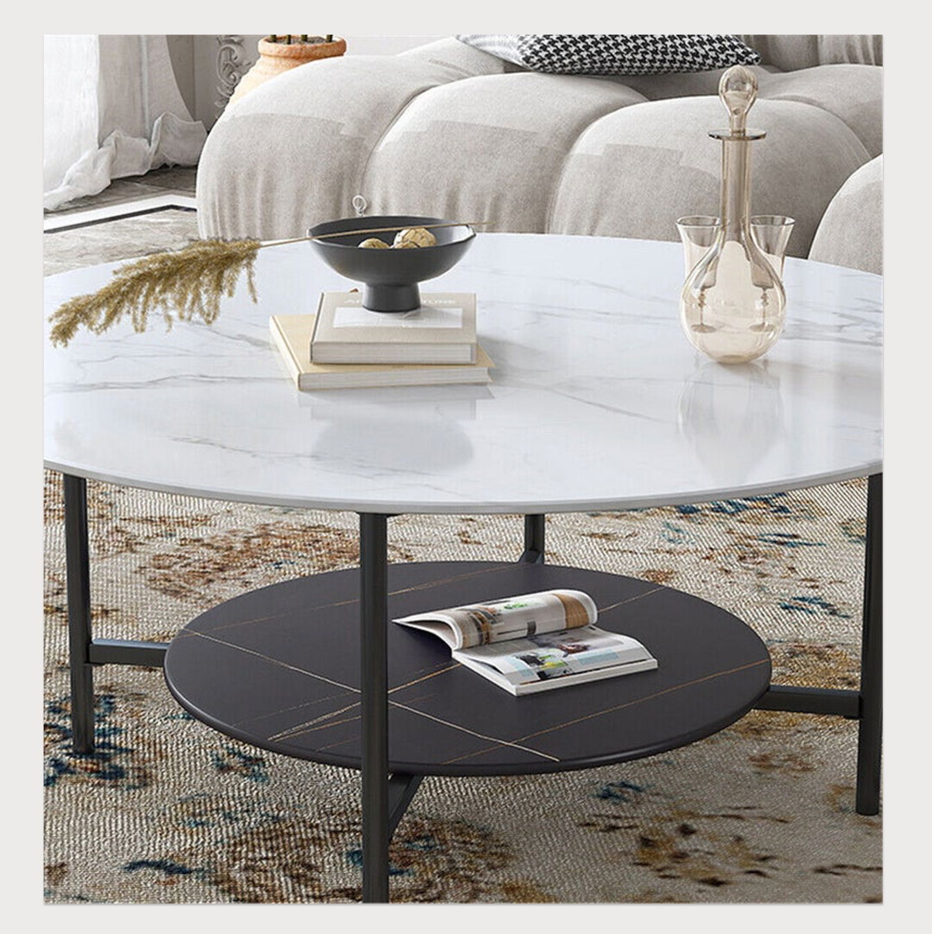 Interior Ave - Duke Round Two Tier Stone Coffee Table - Cosy Abode