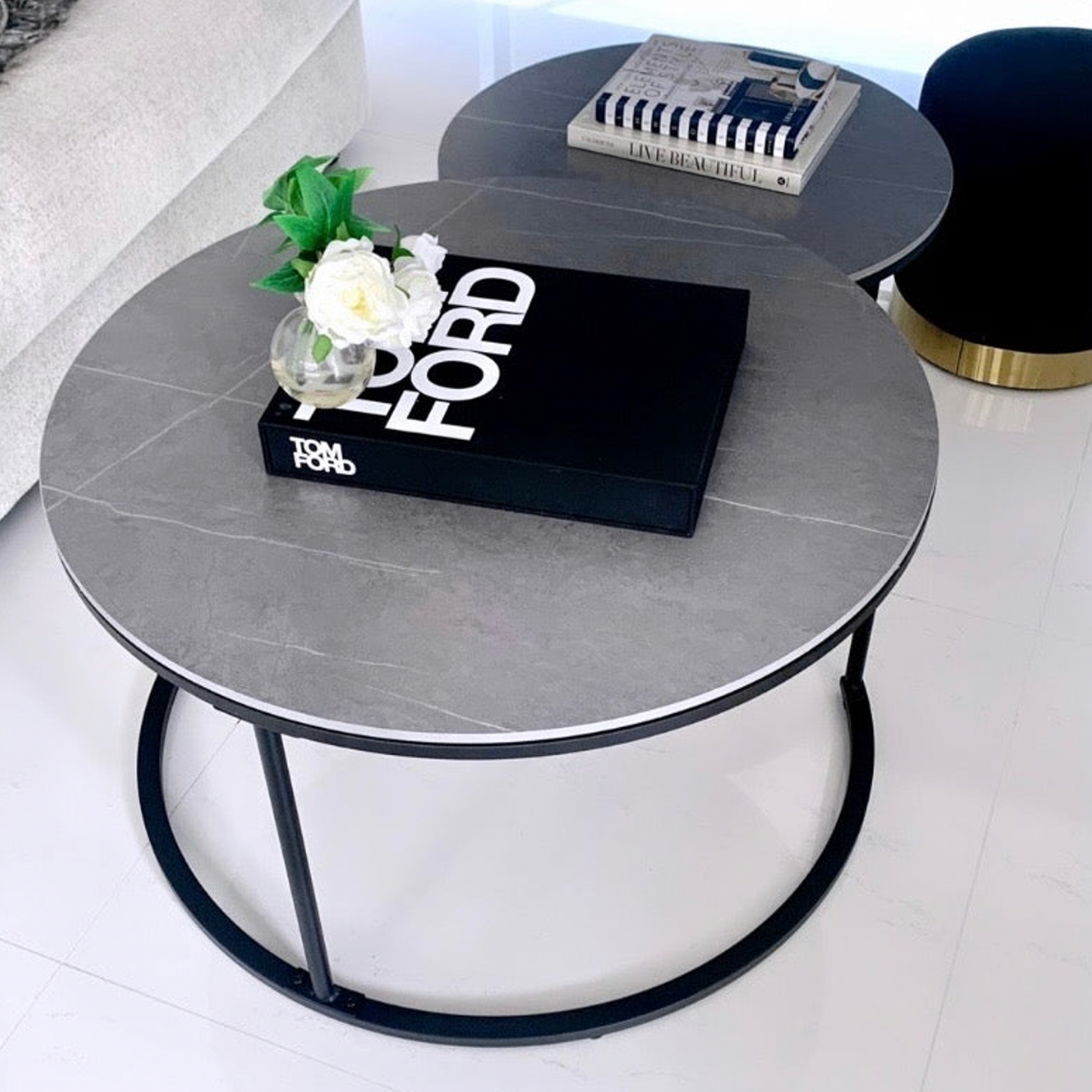 Interior Ave - Executive Stone Nested Coffee Table Set - Cosy Abode