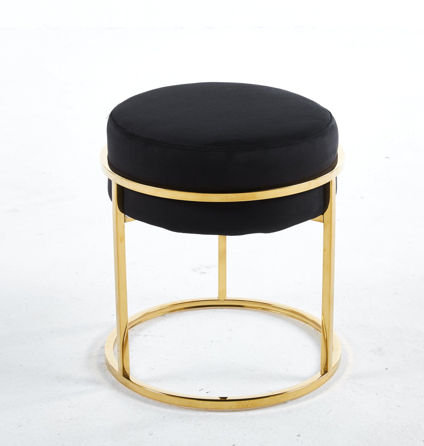 Interior Ave - Soho Black Velvet & Gold Ottoman Footstool - Cosy Abode