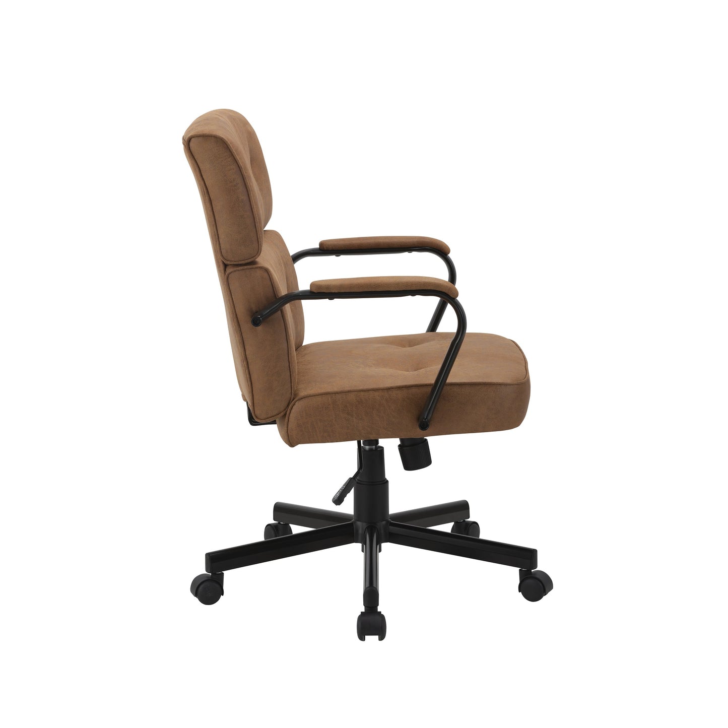 Beverly Home Office Chair In Brown Fabric - Cosy Abode