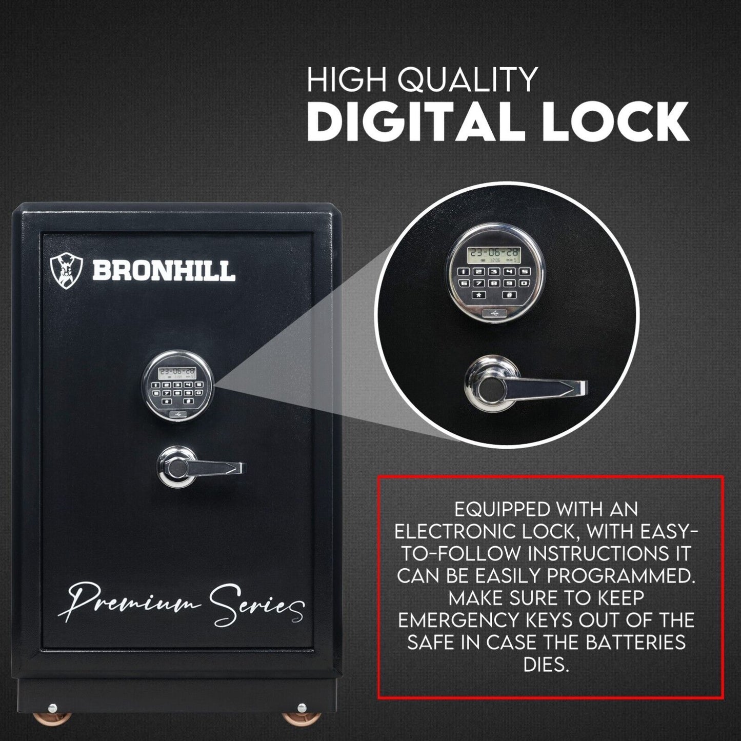 Digital Safe Safety Box Security Code Lock Box Fire Proof Heavy Duty 80L - Cosy Abode
