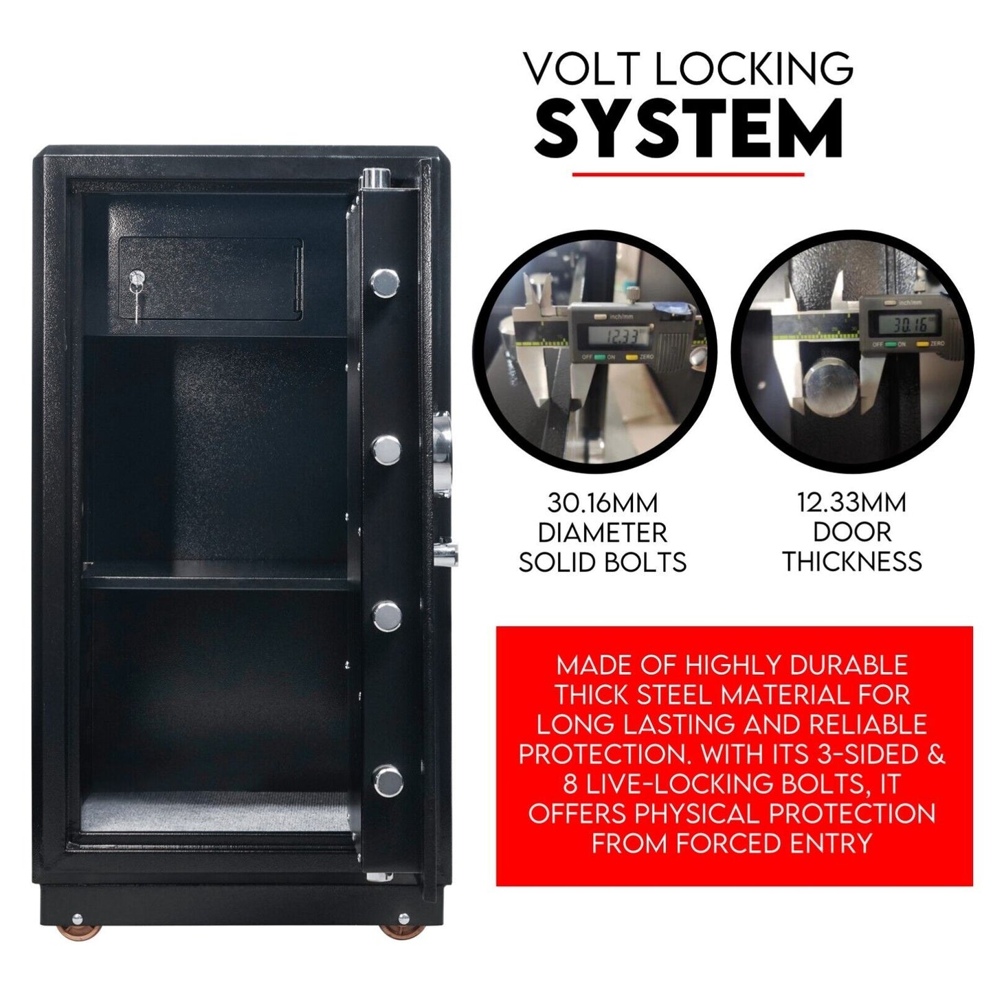 Electronic Digital Safe Box Fire Proof Safe Heavy Duty Key Lock Security 118L - Cosy Abode