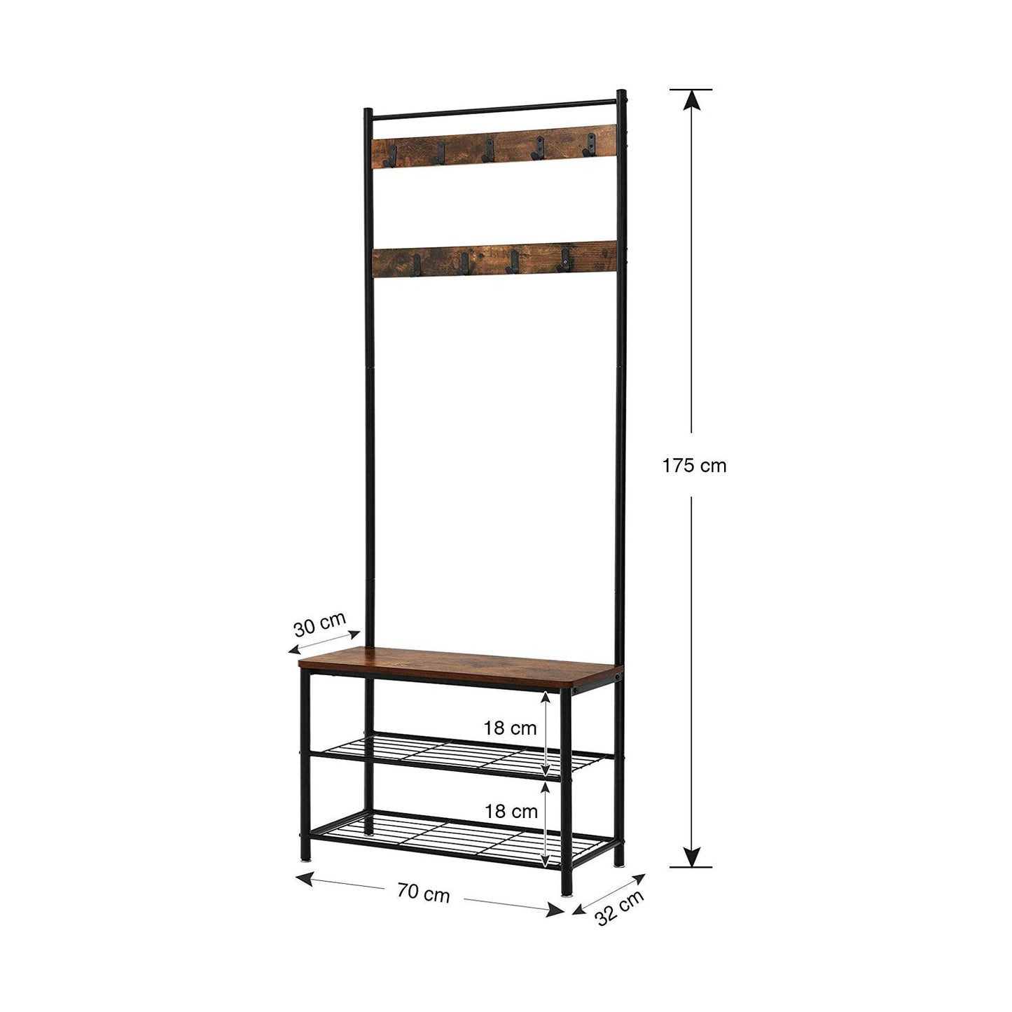 VASAGLE Vintage Entryway Coat Rack - Cosy Abode