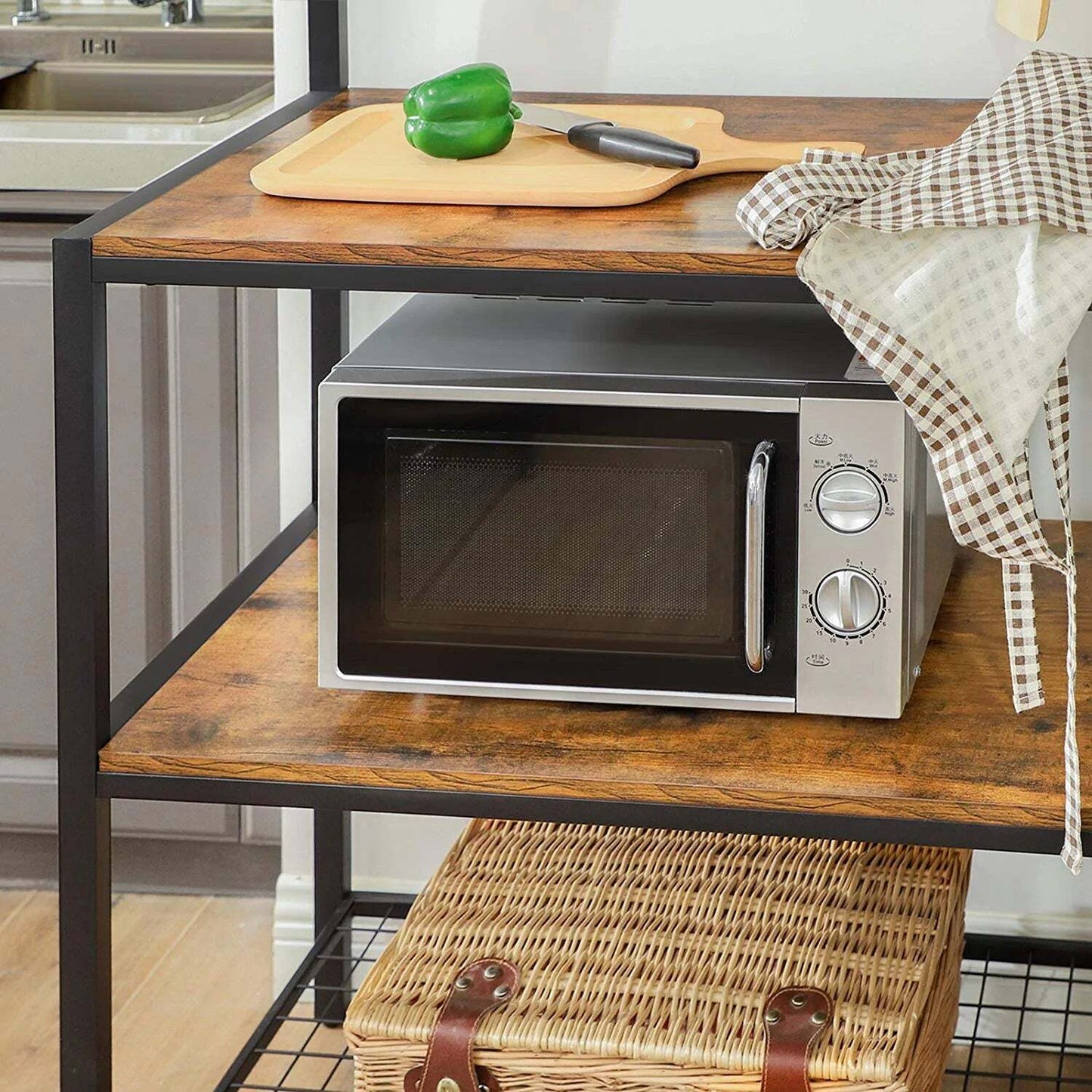 VASAGLE 3 Tier Kitchen Storage Shelves with 10 S-Hooks - Cosy Abode