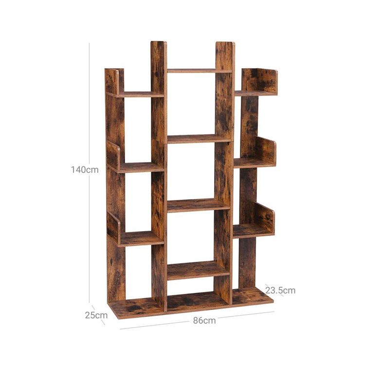 VASAGLE Bookshelf Tree-Shaped Bookcase with 13 Storage Shelves - Cosy Abode
