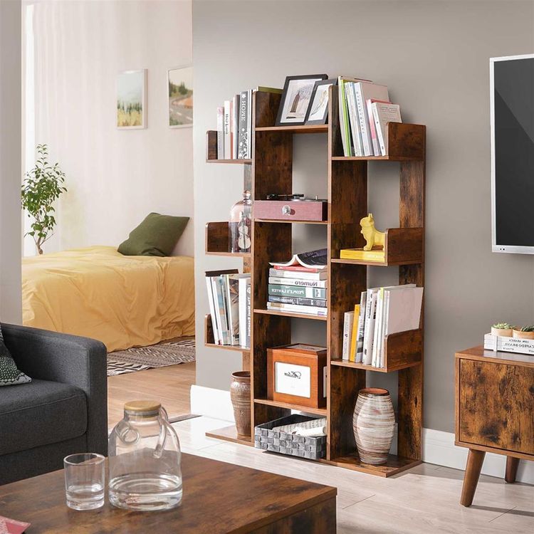 VASAGLE Bookshelf Tree-Shaped Bookcase with 13 Storage Shelves - Cosy Abode
