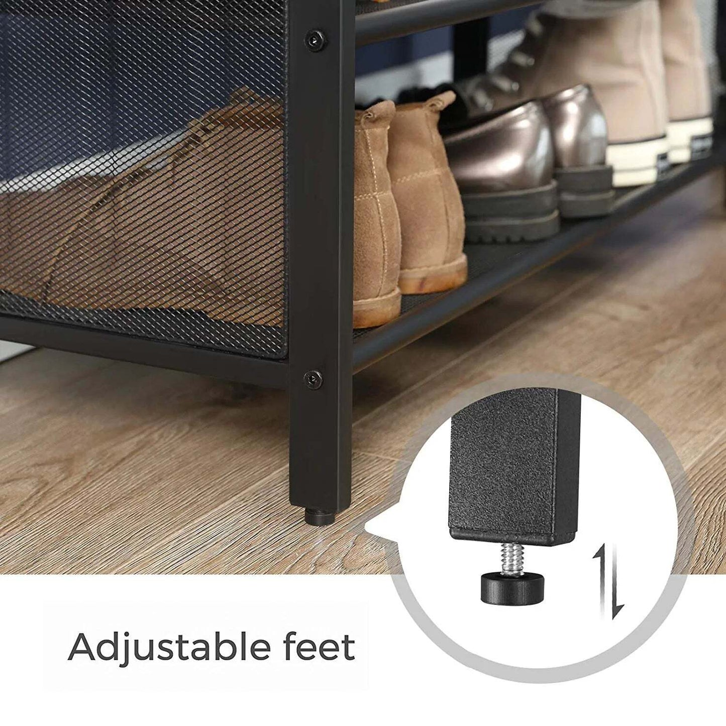 VASAGLE 3 Tier Shoe Storage Bench with Padded Seat - Cosy Abode
