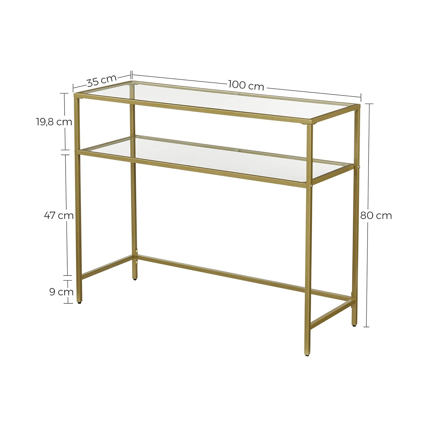 VASAGLE Console Tempered Glass Table - Cosy Abode