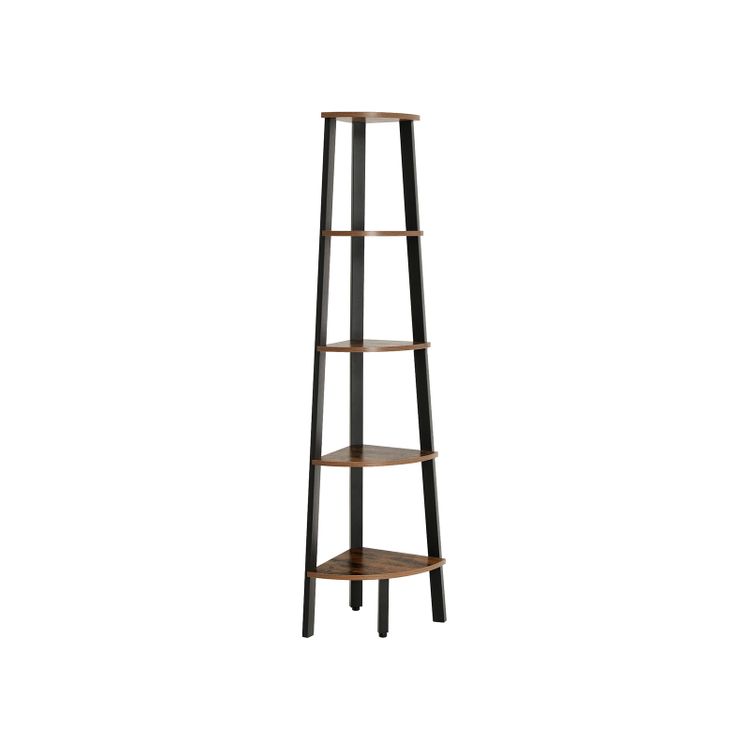 VASAGLE Corner Shelf 5-Tier Industrial Ladder Bookcase - Cosy Abode