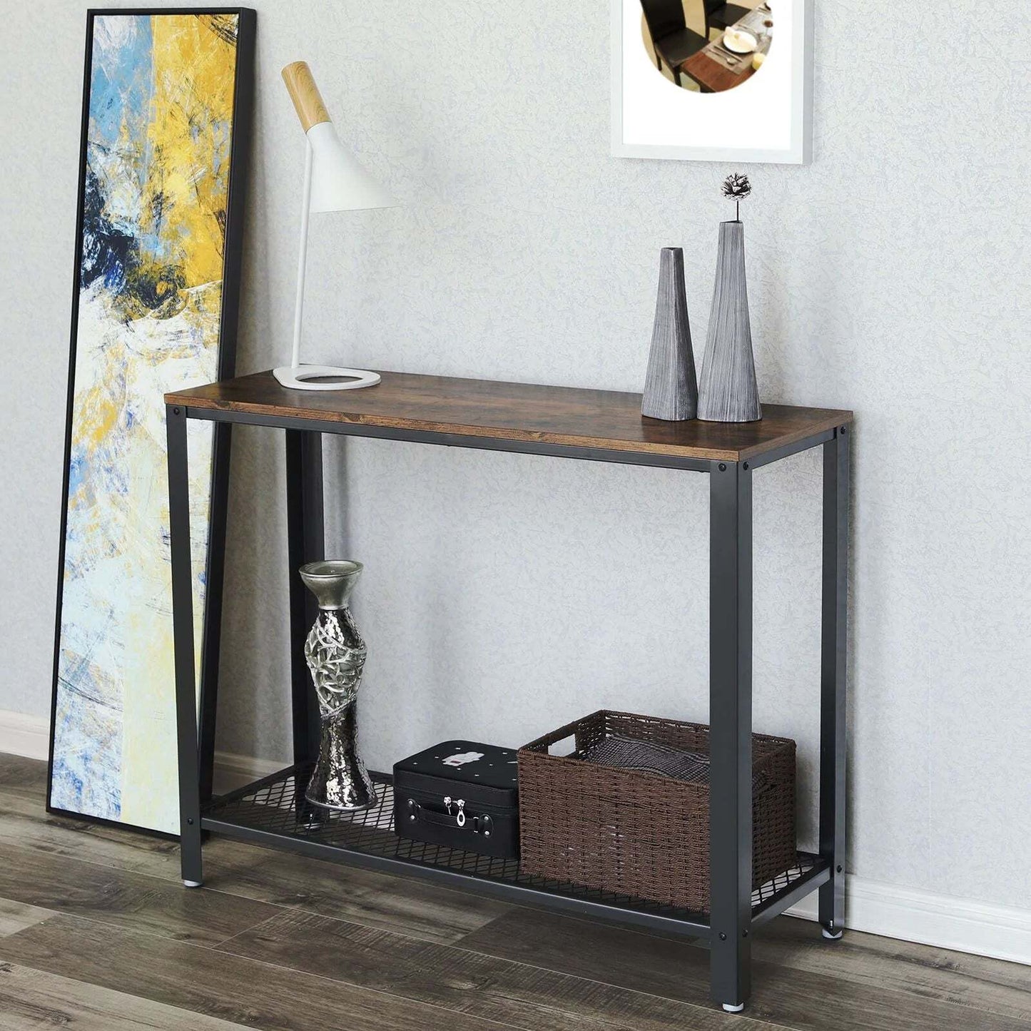 VASAGLE Console Table with Mesh Shelf - Cosy Abode