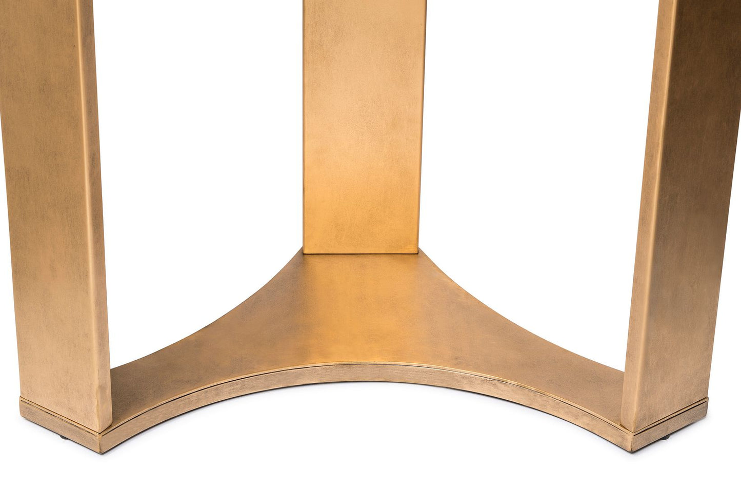 Contemporary Half Round Brass and Black Hallway Console Table - Cosy Abode