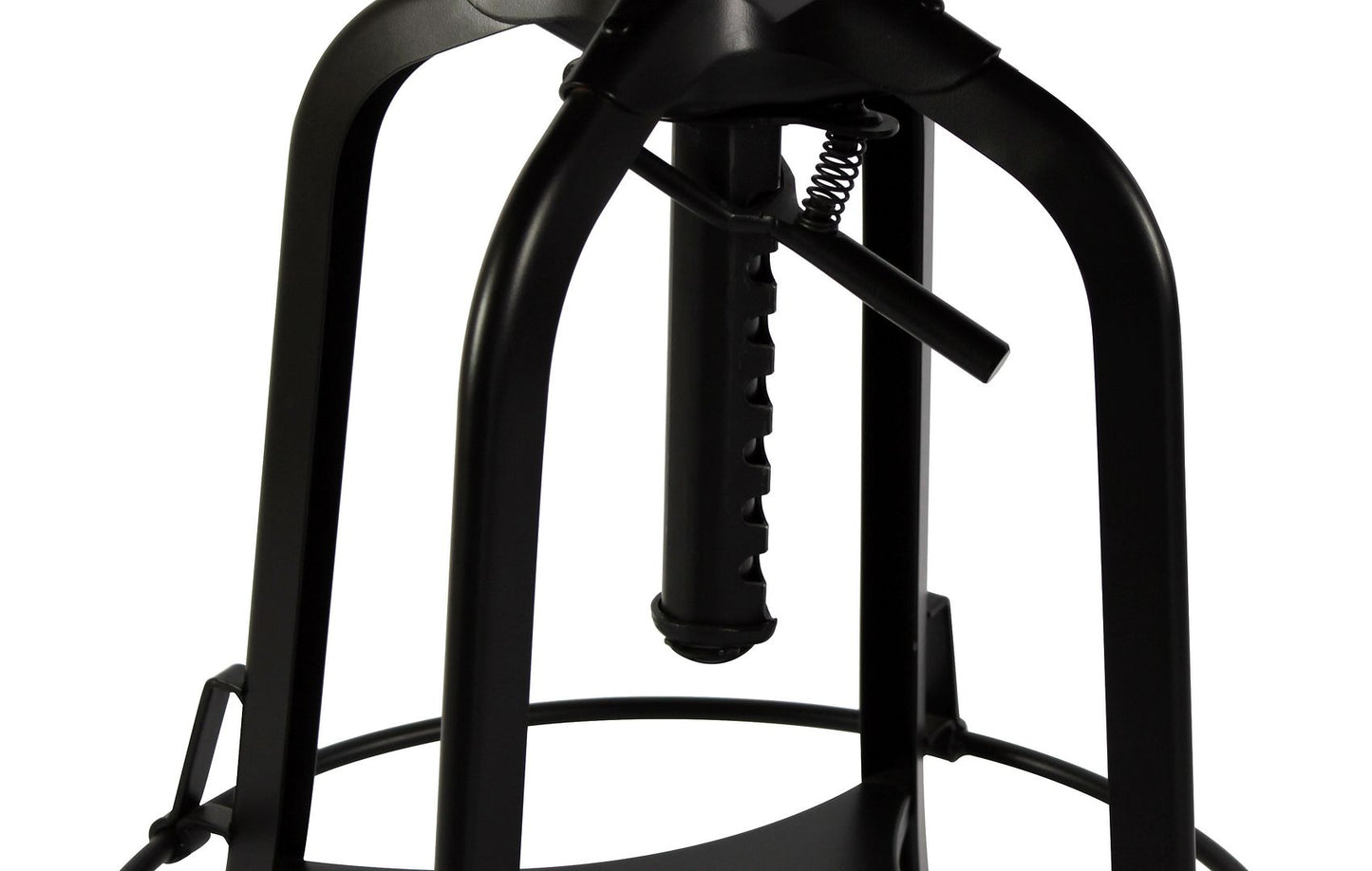 Industrial Wooden Height Adjustable Swivel Bar Stool Chair with Back - Black Rustic - Cosy Abode