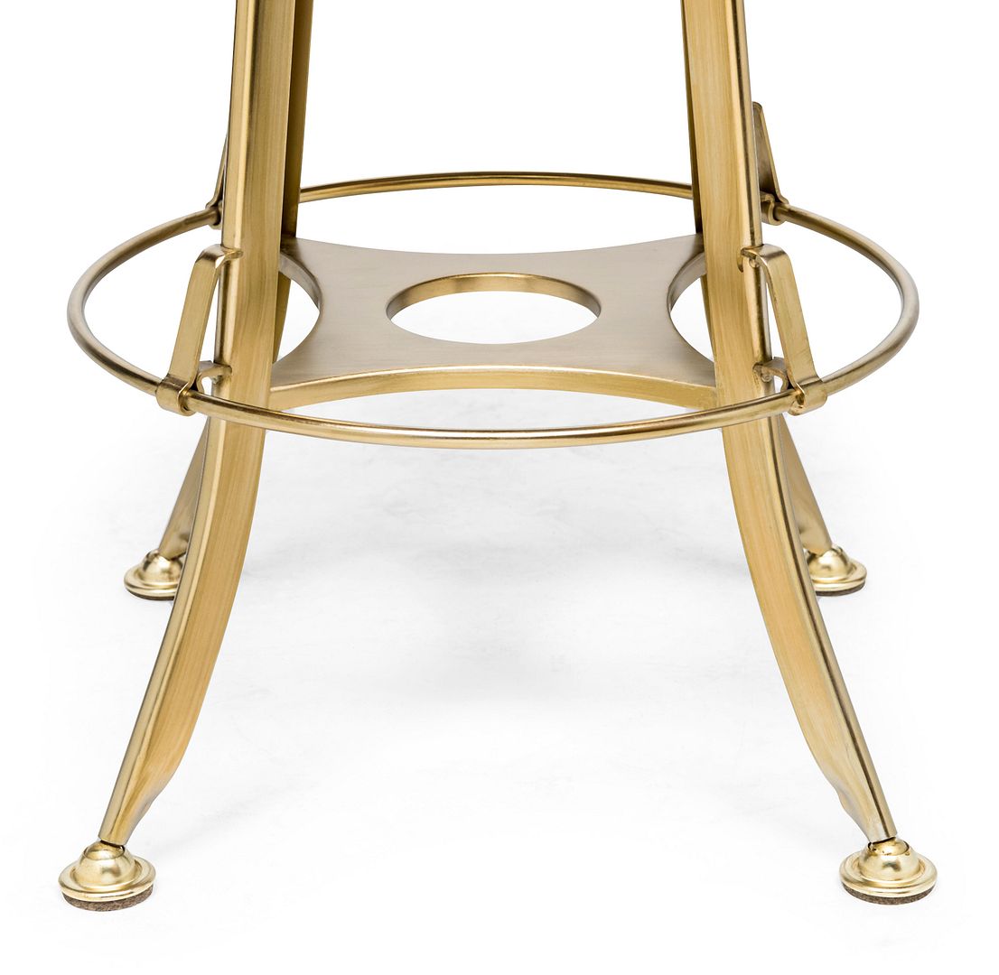 Industrial Wooden Height Adjustable Swivel Black Gold Bar Stool Chair with Back - Cosy Abode