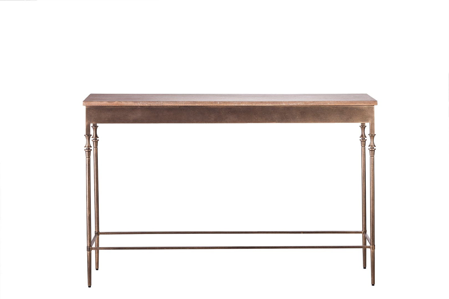 Wooden Iron Narrow Hallway Console Table with Finial Legs - Cosy Abode