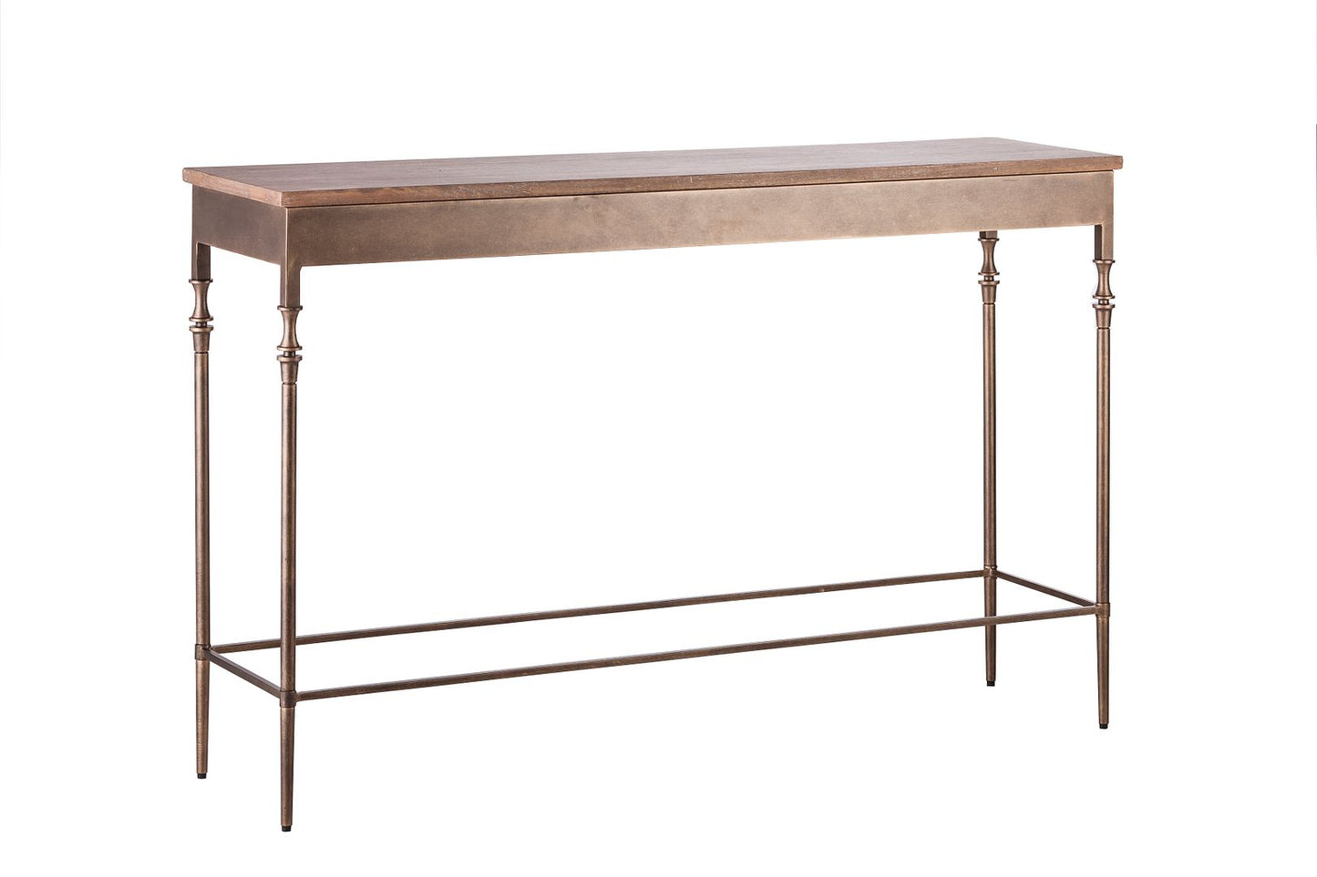 Wooden Iron Narrow Hallway Console Table with Finial Legs - Cosy Abode