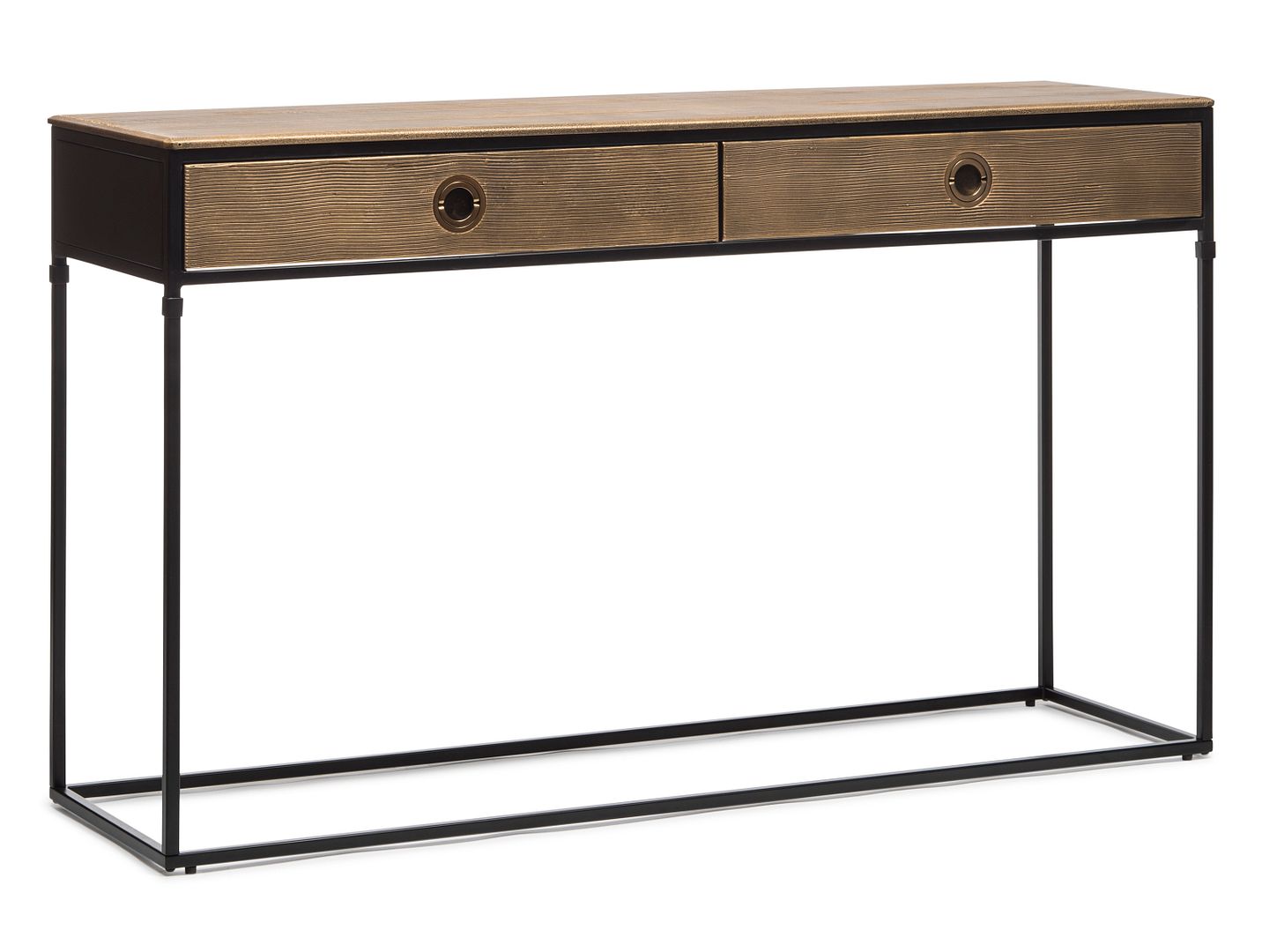 Contemporary Golden Black Hallway Console Table with Drawers - Cosy Abode
