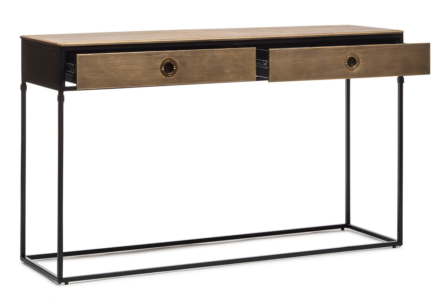Contemporary Golden Black Hallway Console Table with Drawers - Cosy Abode