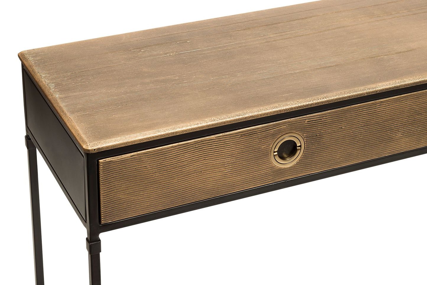 Contemporary Golden Black Hallway Console Table with Drawers - Cosy Abode