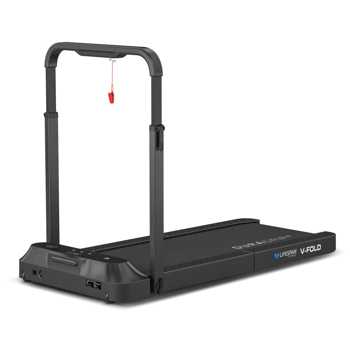 Lifespan Fitness V-FOLD Treadmill with ErgoDesk Automatic Standing Desk 1800mm in White/Black with Cable Management - Cosy Abode