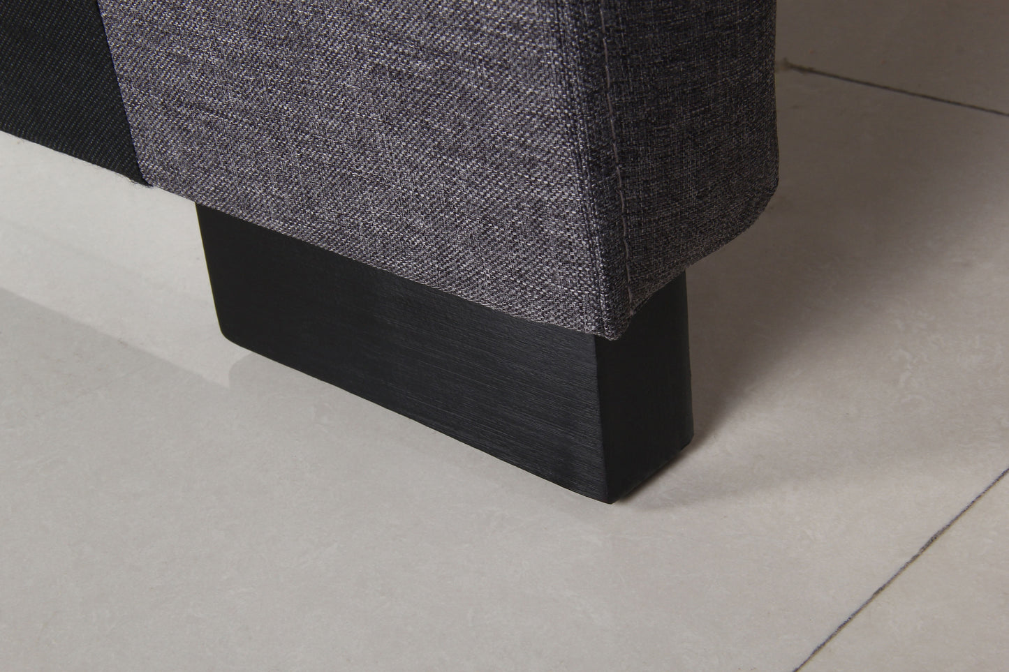 Bed Head Queen Charcoal Headboard Upholstery Fabric Tufted Buttons - Cosy Abode