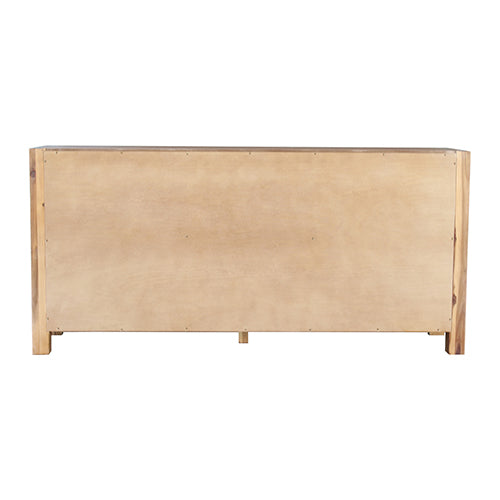 Buffet Sideboard in Oak Colour Constructed with Solid Acacia Wooden Frame Storage Cabinet with Drawers - Cosy Abode