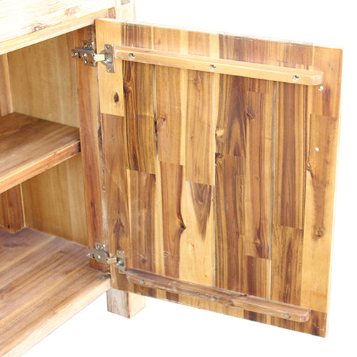 Buffet Sideboard in Oak Colour Constructed with Solid Acacia Wooden Frame Storage Cabinet with Drawers - Cosy Abode