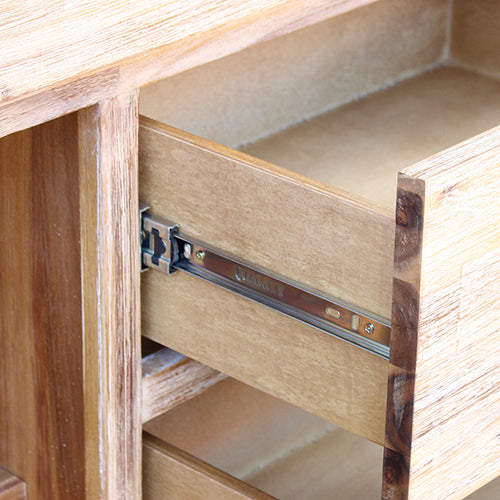 Buffet Sideboard in Oak Colour Constructed with Solid Acacia Wooden Frame Storage Cabinet with Drawers - Cosy Abode