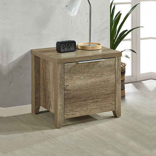 Bedside Table 2 drawers Storage Table Night Stand MDF in Oak - Cosy Abode