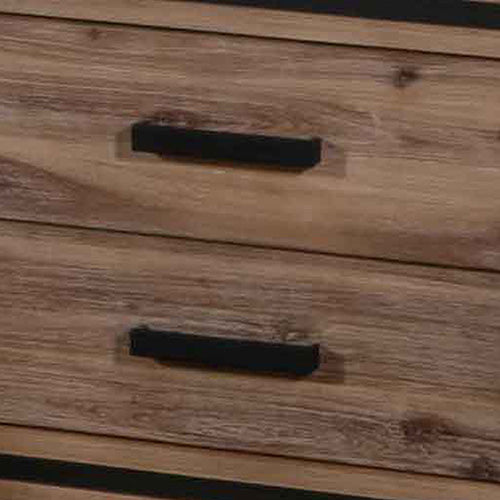 Bedside Table 2 drawer Night Stand with Solid Acacia Storage in Sliver Brush Colour - Cosy Abode