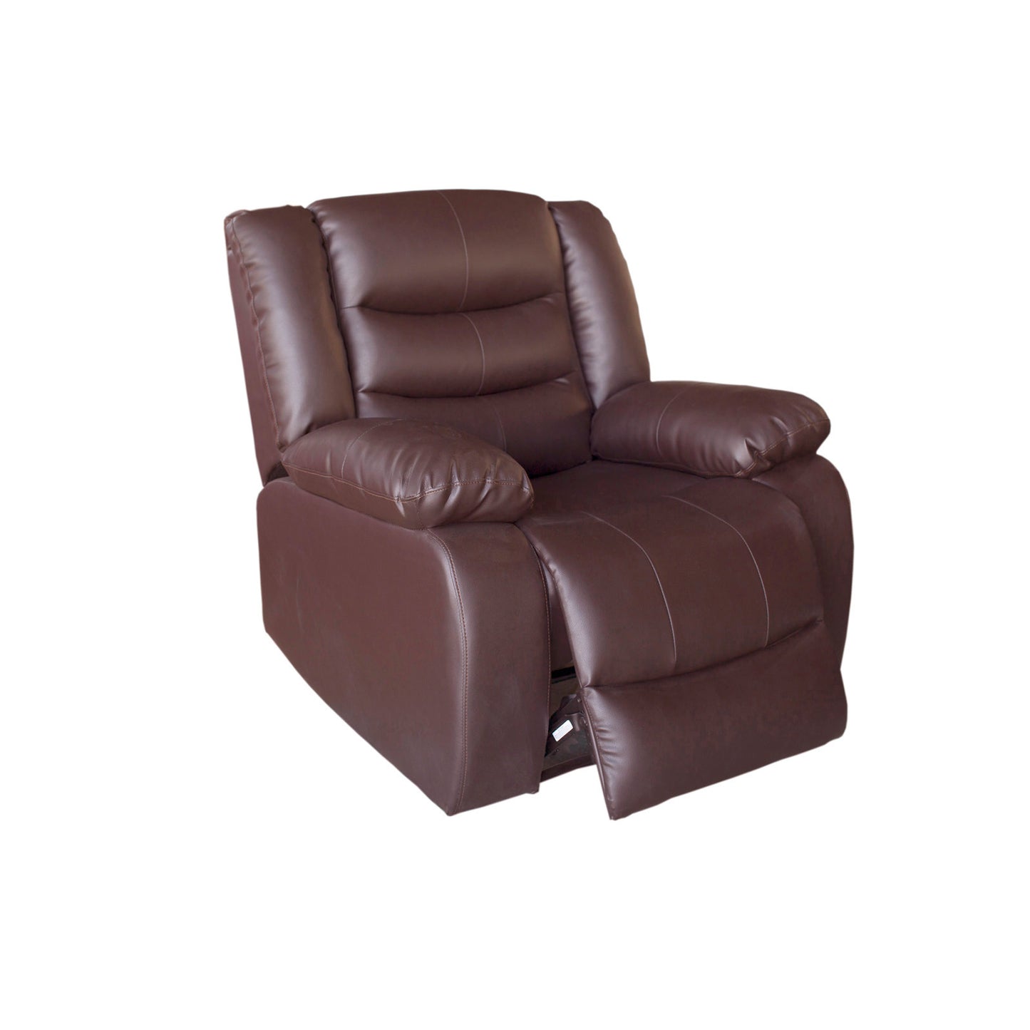 Single Seater Recliner Sofa Chair In Faux Leather Lounge Couch Armchair in Brown - Cosy Abode