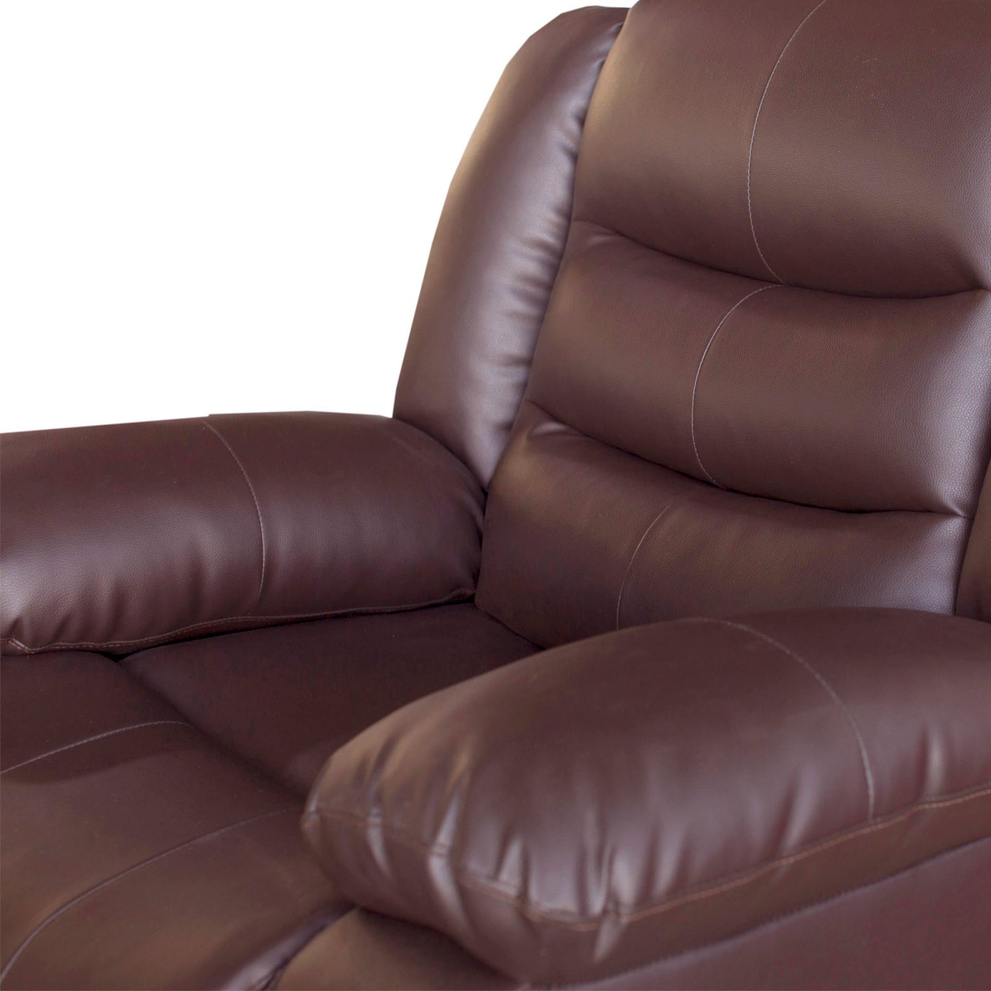 Single Seater Recliner Sofa Chair In Faux Leather Lounge Couch Armchair in Brown - Cosy Abode