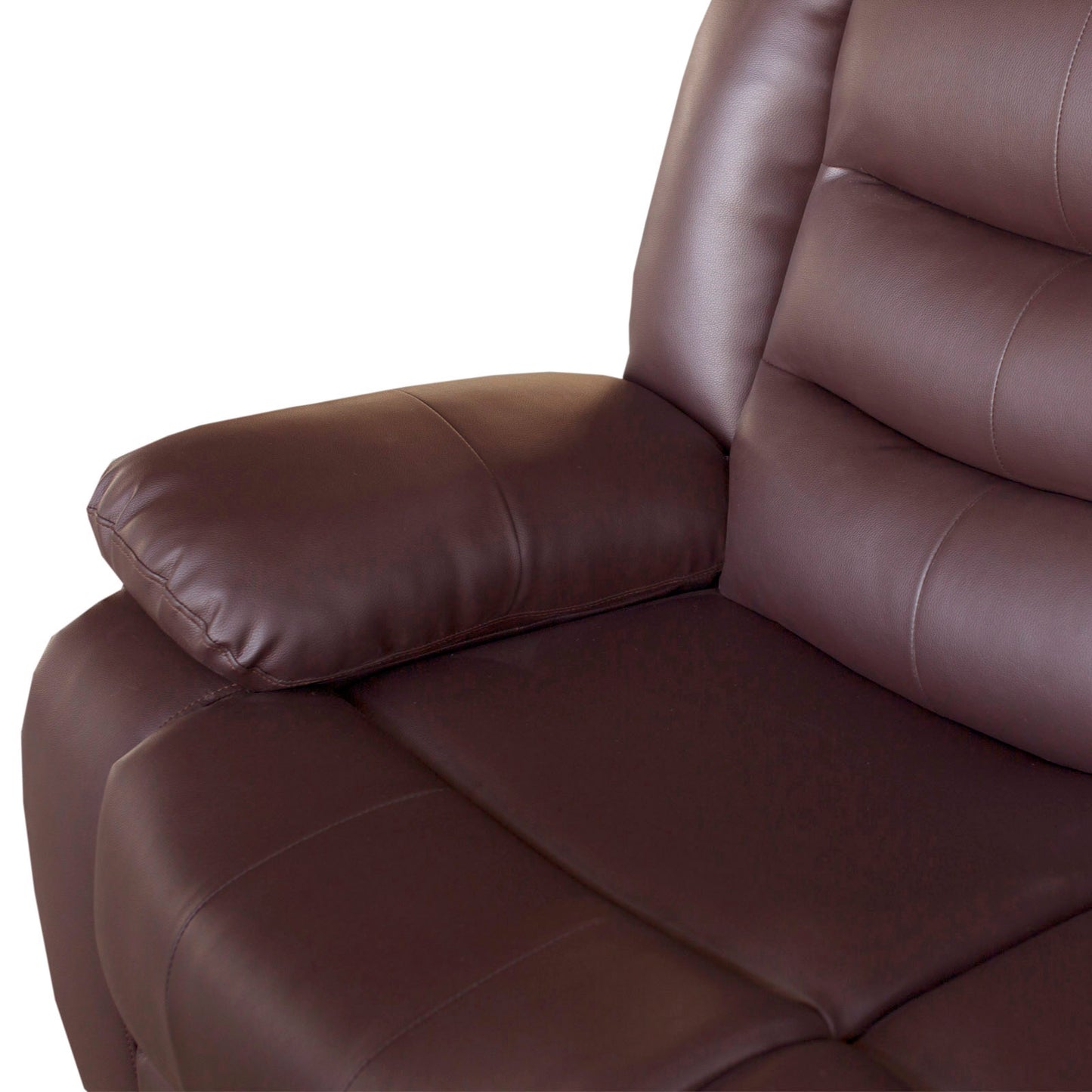 Single Seater Recliner Sofa Chair In Faux Leather Lounge Couch Armchair in Brown - Cosy Abode