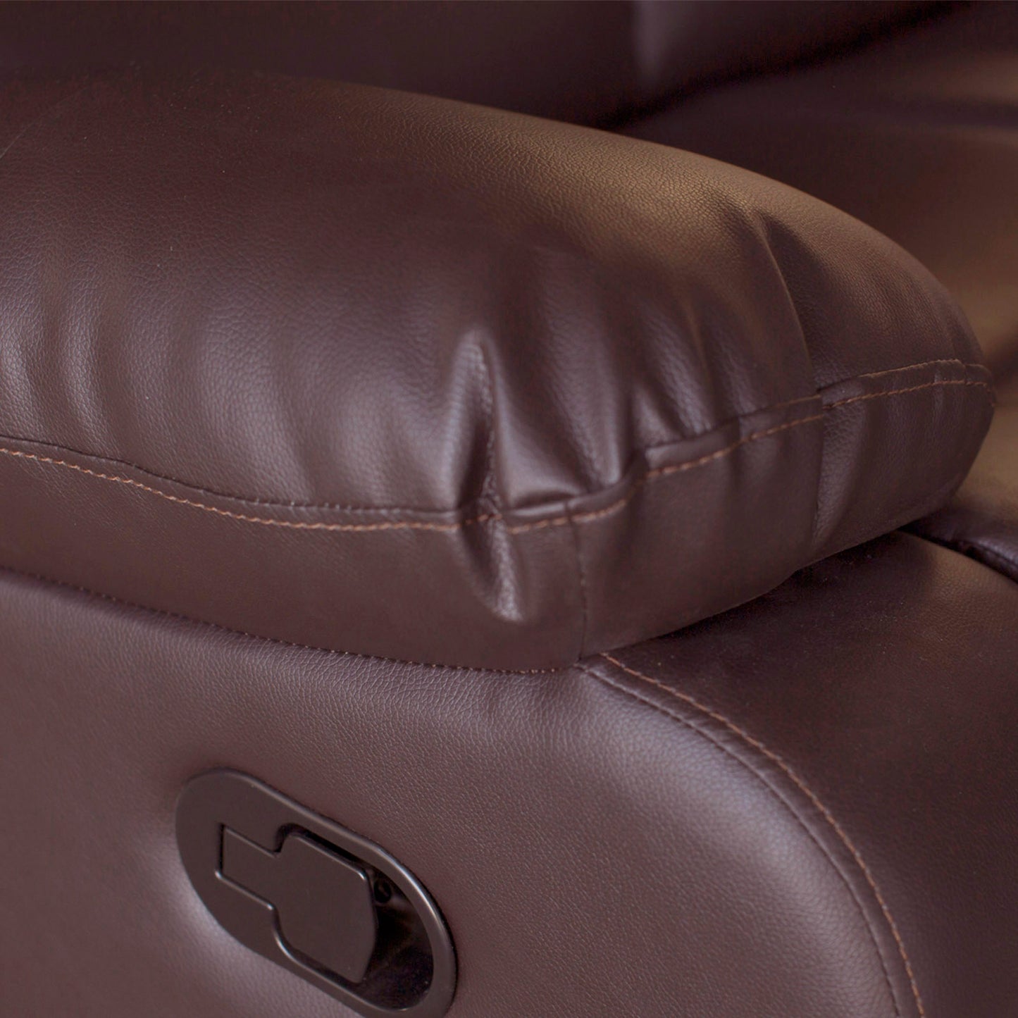 Single Seater Recliner Sofa Chair In Faux Leather Lounge Couch Armchair in Brown - Cosy Abode