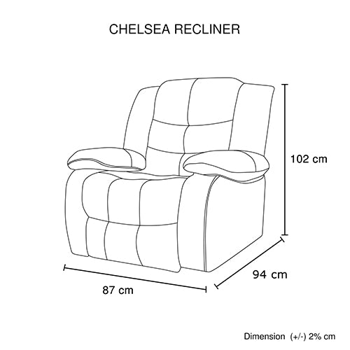 Chelsea 3R+1R+1R Seater Finest Leatherette Recliner Feature Console LED Light Ultra Cushioned - Cosy Abode