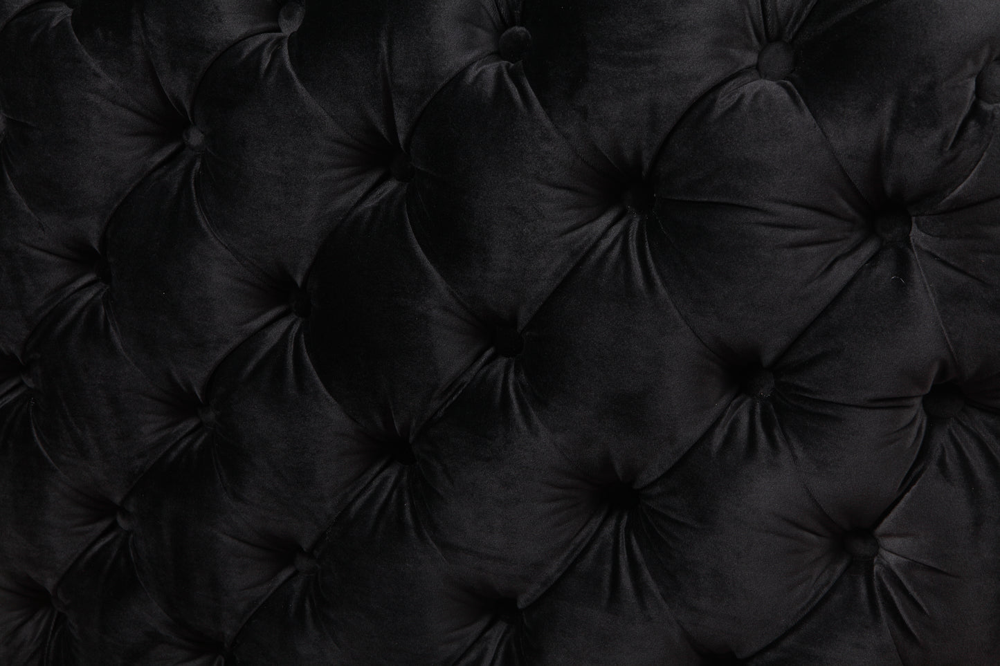 Single Seater Black Sofa Classic Armchair Button Tufted in Velvet Fabric with Metal Legs - Cosy Abode