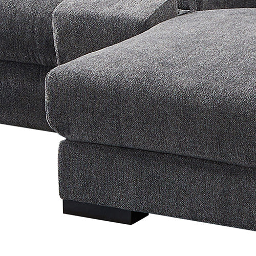 Grey Colour Corner Sofa Chaise Premium Fabric Electric Recliner With Manual Headrest Cup-Holder Charging Point Lighting - Cosy Abode