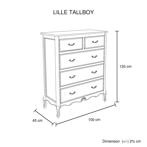 Tallboy Oak Wood Plywood Veneer White Washed Finish Storage Drawers - Cosy Abode