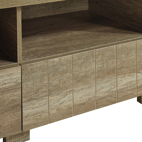 TV Cabinet 3 Storage Drawers with Shelf Natural Wood like MDF Entertainment Unit in Oak Colour - Cosy Abode