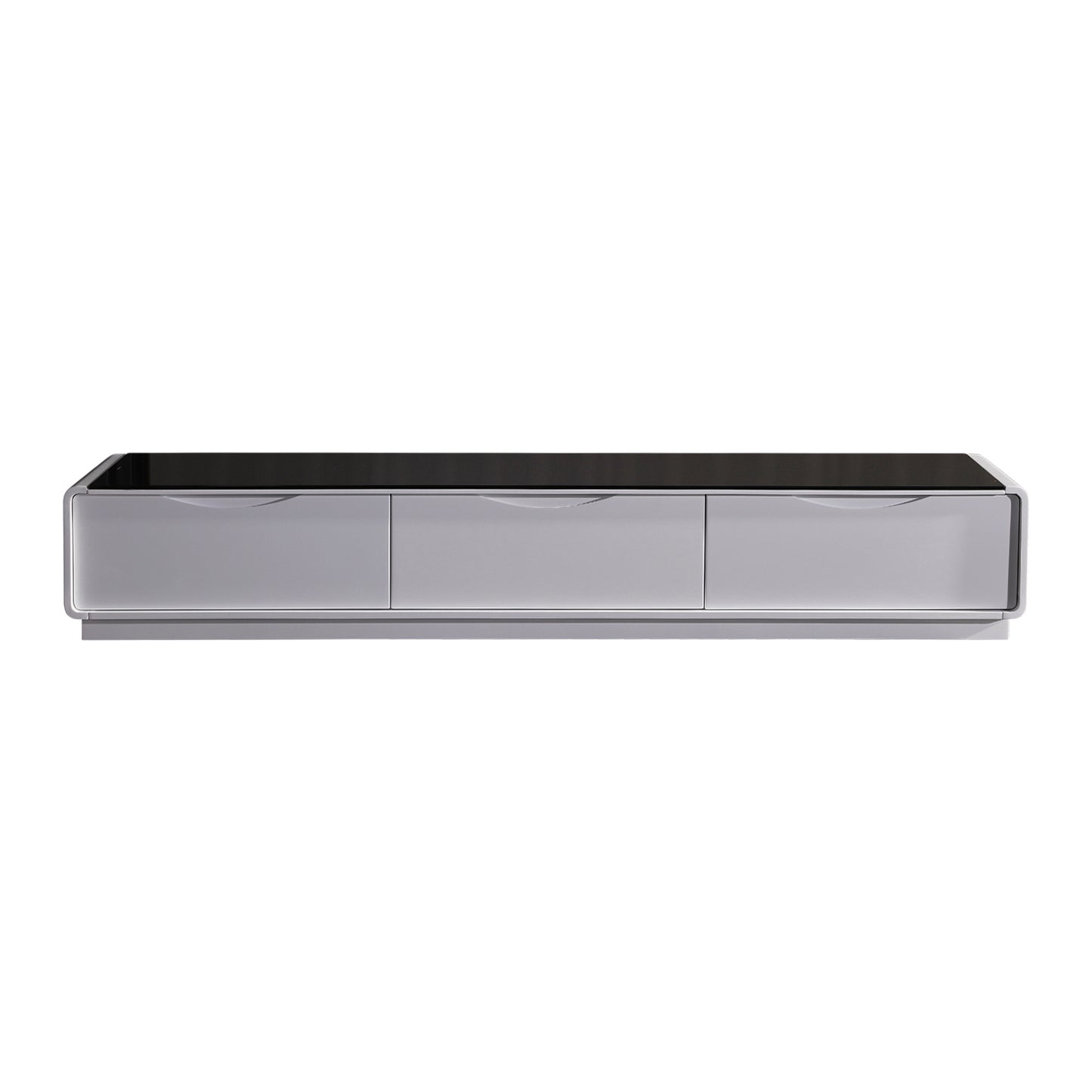 TV Cabinet with 3 Storage Drawers With High Glossy Assembled Entertainment Unit in Black & White colour - Cosy Abode
